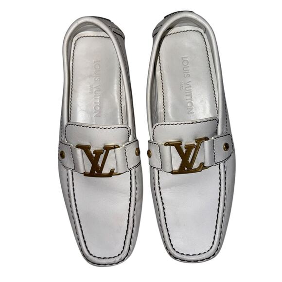 Louis Vuitton Men’s Monte Carlo White Leather Moccasin Loafers Size UK 7 USA 8 - Picture 3 of 16